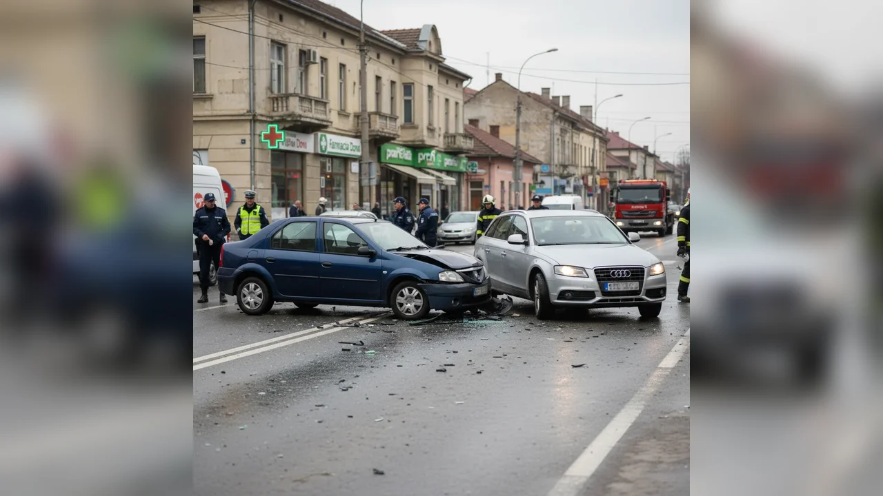 Accident rutier raportat pe strada Alexandru Ghica din Alexandria, în seara de 17 februarie