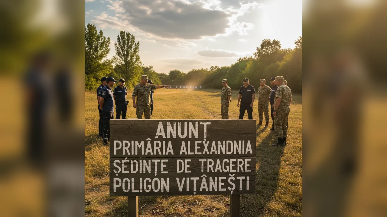 Anunț al Primăriei Alexandria privind ședințele de tragere din poligonul Vitănești