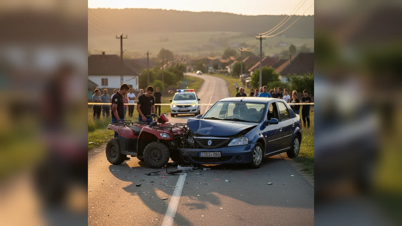 ATV condus fără permis implicat într-un accident rutier la Alexandria