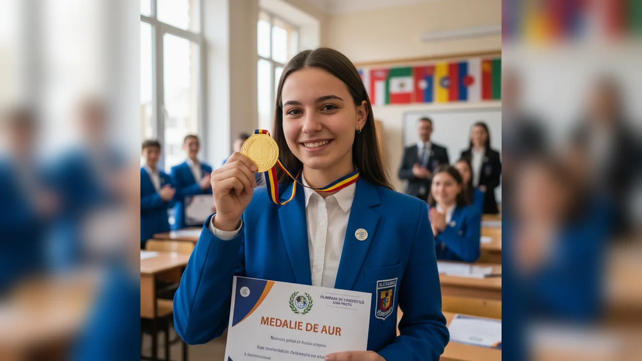 Aur la Olimpiada de Lingvistică pentru o elevă din Alexandria
