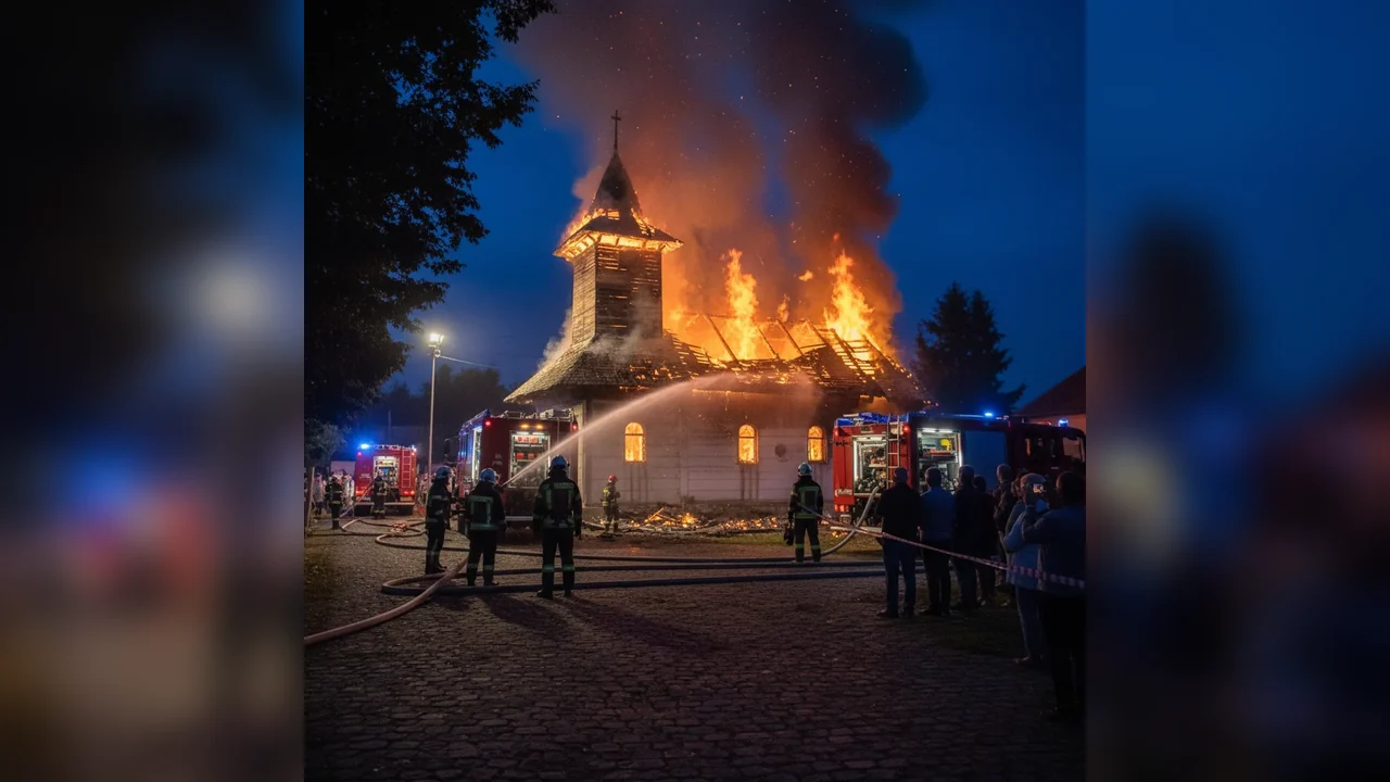 Biserica din Viișoara, Teleorman, distrusă de un incendiu în noaptea de 27-28 februarie