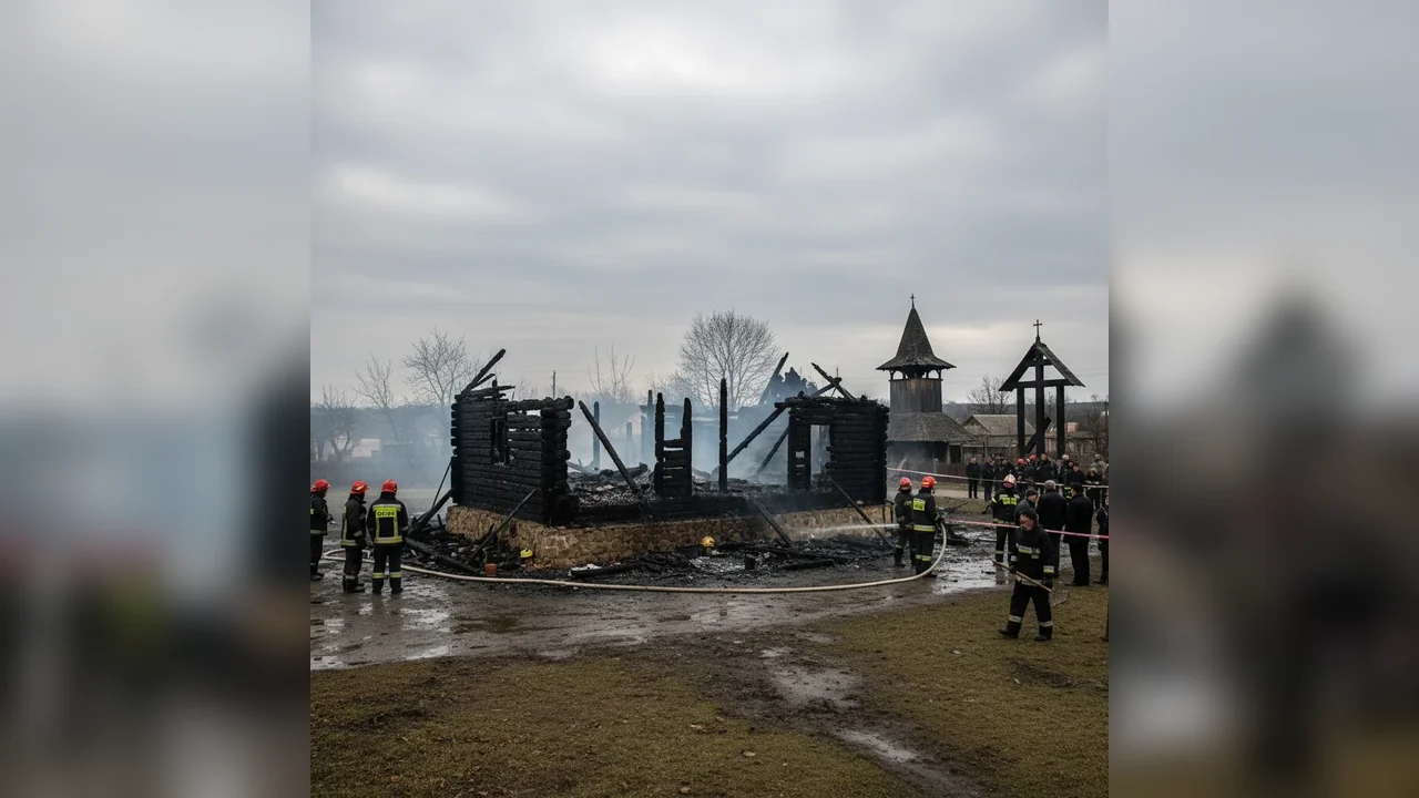 Biserica veche din Lada, Teleorman, distrusă de incendiu. Apel la sprijin lansat de preotul paroh – cazul ajunge în atenția comunității din Alexandria