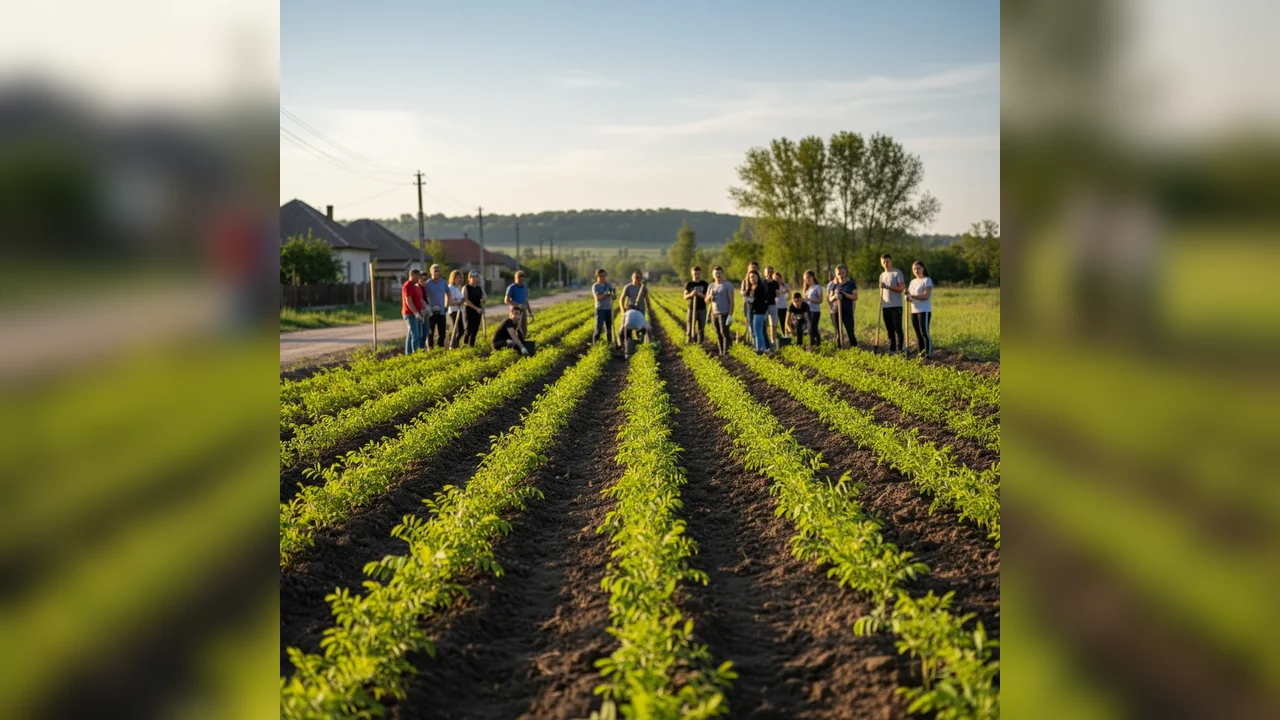 Centura verde din Videle: 2.000 de puieți de salcâm plantați