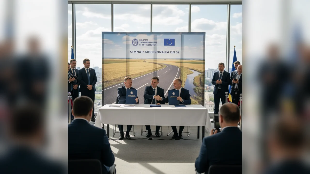 Contract semnat pentru modernizarea DN 52 Alexandria – Turnu Măgurele, în județul Teleorman