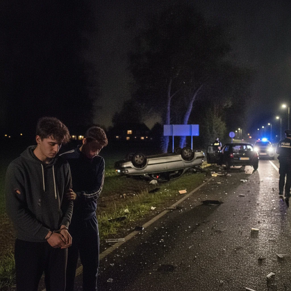 Doi tineri reținuți la Videle după ce au furat și avariat două mașini