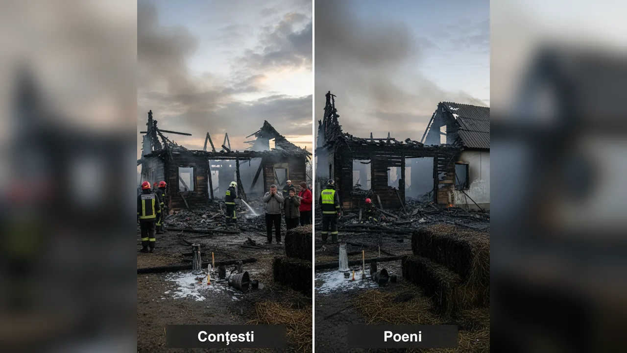 Incendii devastatoare în Conțești și Poeni din cauza lumânărilor
