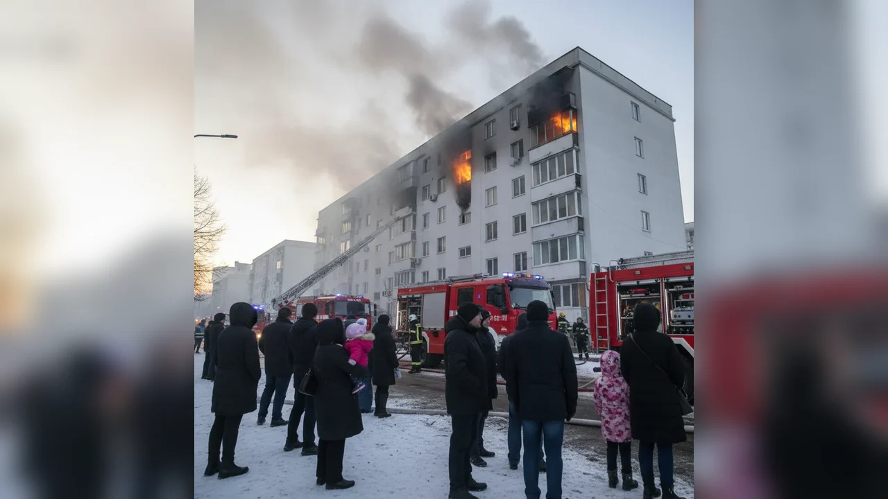 Incendiu de Anul Nou într-un bloc din Alexandria: apartament afectat și locatari evacuați