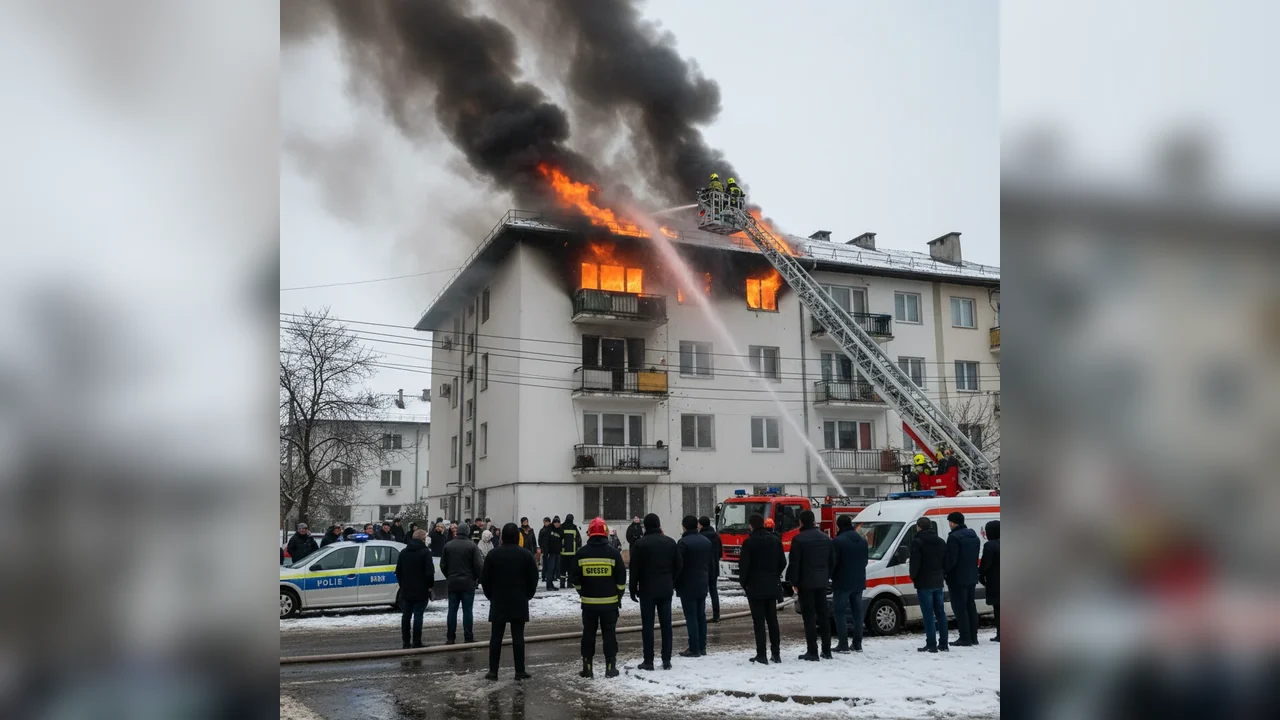 Incendiu într-un apartament din Alexandria, pe strada București, în prima zi a anului