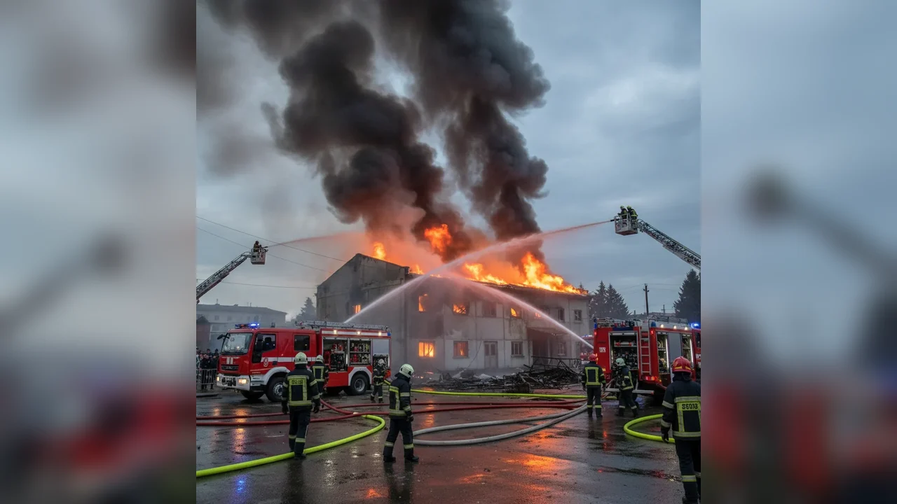 Incendiu puternic la Butești, aproape patru ore de intervenție a pompierilor din Alexandria