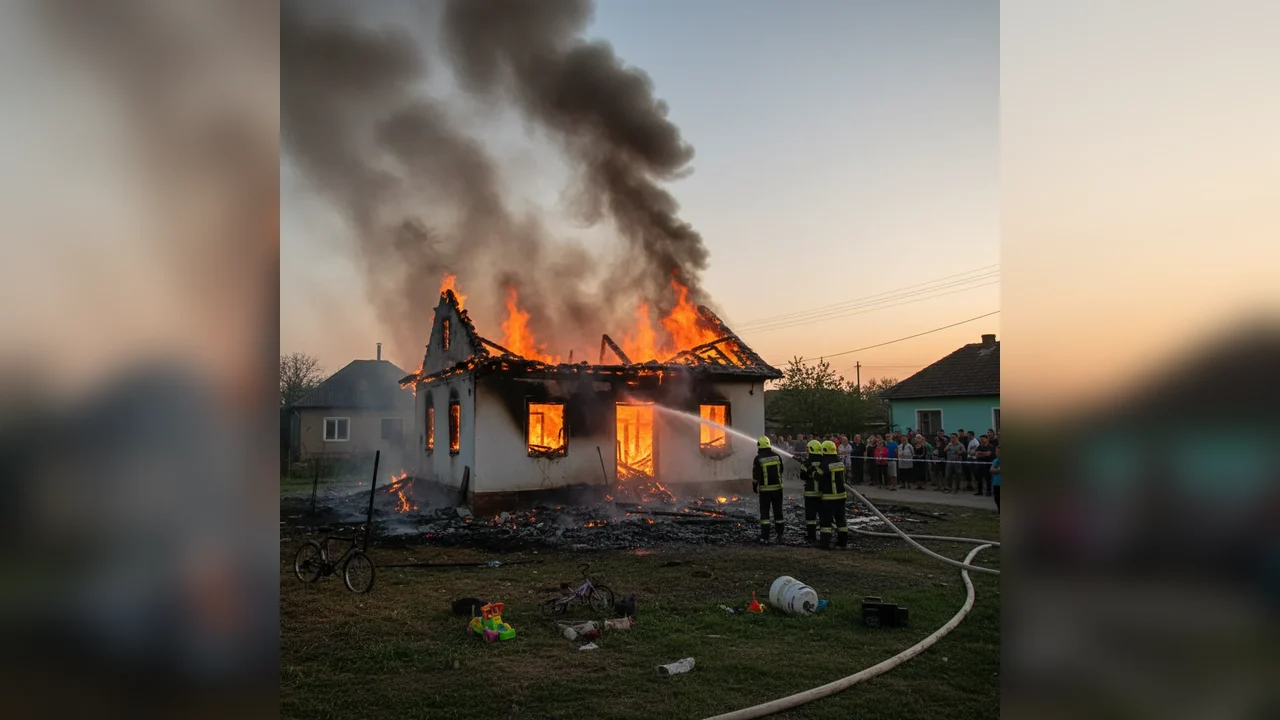Locuință distrusă de incendiu la Seaca, județul Teleorman, eveniment raportat de la Alexandria