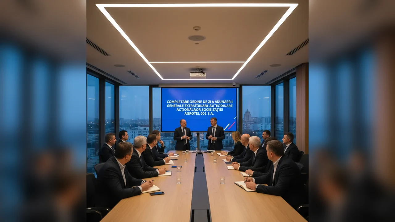 Ordinea de zi a adunării generale extraordinare la AGROTEL 001 S.A.
