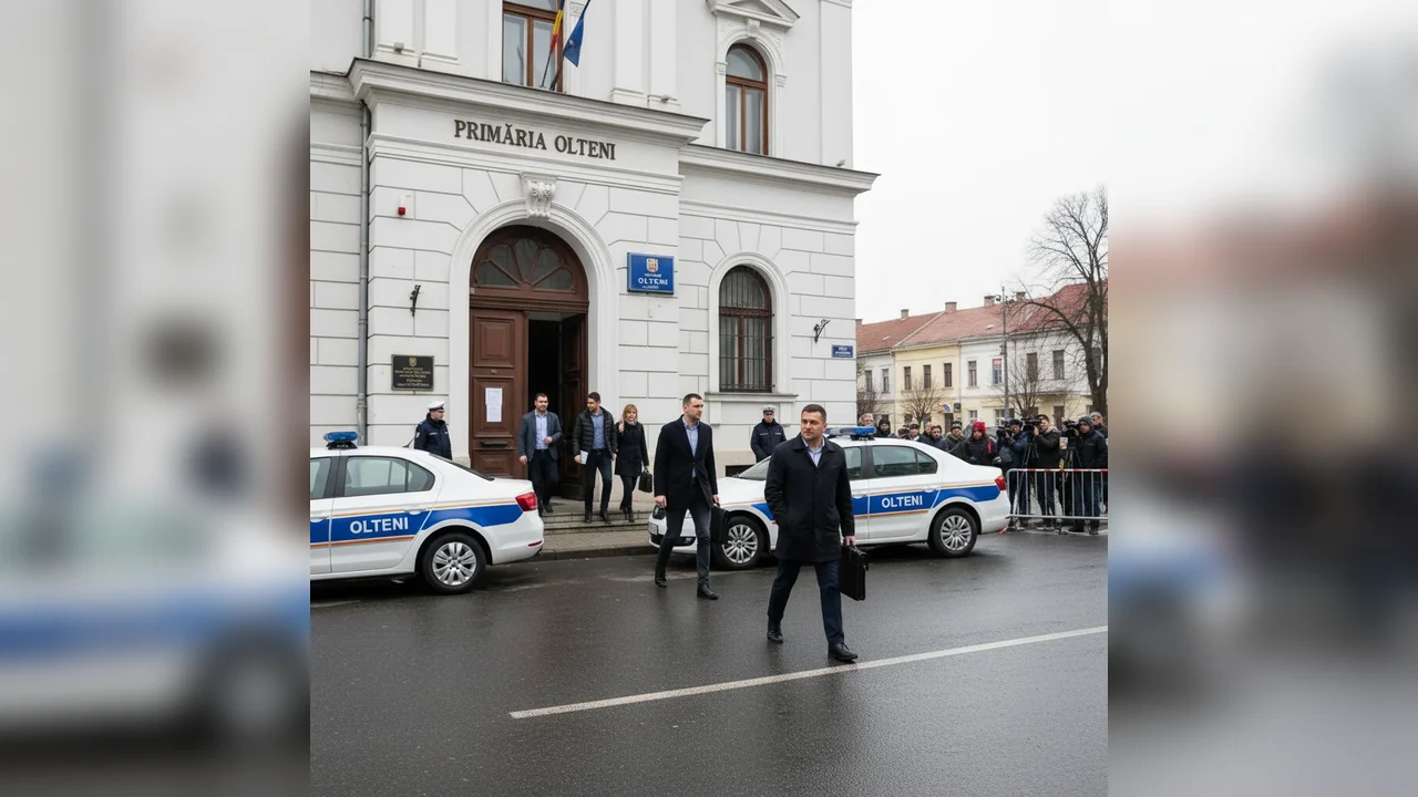 Procurorii DNA efectuează percheziții la Primăria Olteni
