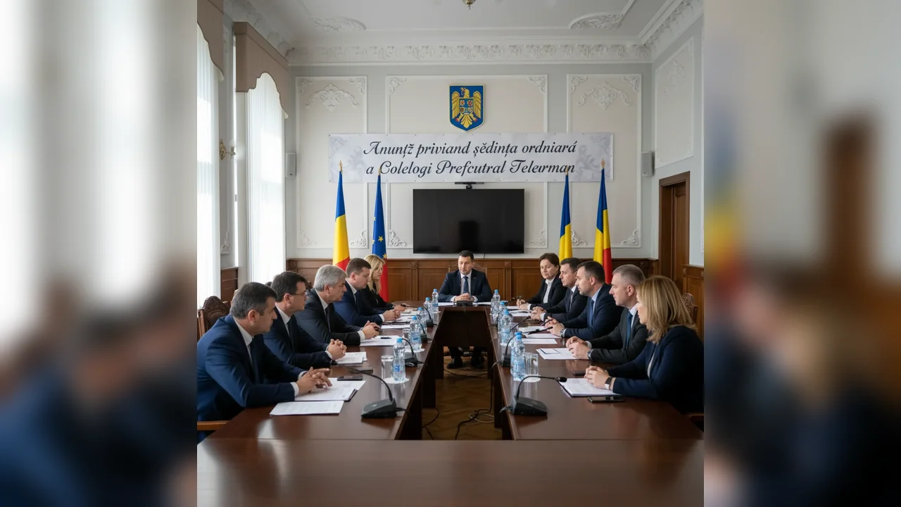 Ședință ordinară a Colegiului Prefectural Teleorman anunțată la Alexandria pentru 26 februarie 2026